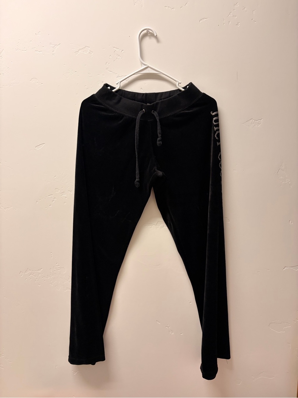 Juicy Black Velour Drawstring Lounge Pants